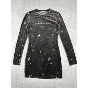 RARE Alexander Wang FA25 SAMPLE Washed Tobacco Stretch‎ Velour Dress